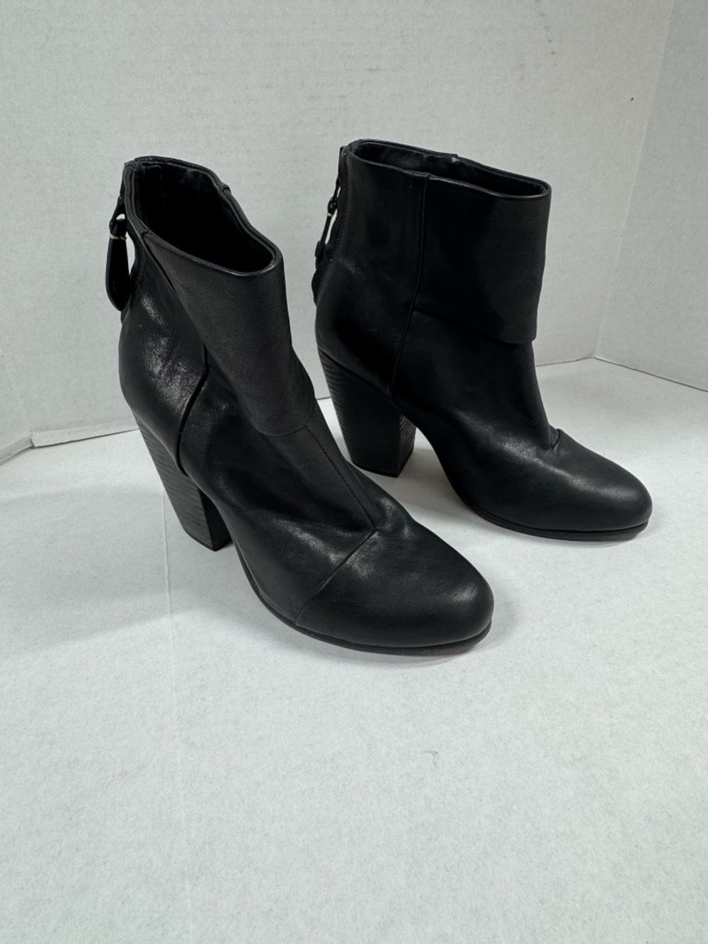 Rag & Bone Newbury Black Leather Ankle Boots - Size 37.5 ( 7US )